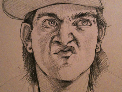 1213 Whodat drawing face pencil portrait ugly
