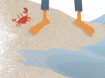 0507 Island beach crab illustration vector