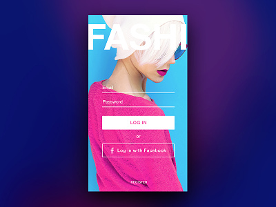 Daily UI 001: Login screen 001 app blue dailyui fashion ios login mobile pink ui