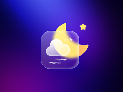 Icon_weather_night 2d app colour design figma flat graphic design icon illustration ios vector