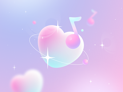 Heart 2d colour design figma graphic design icon illustration love music vector