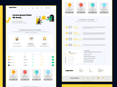 Cryptocurrency Website bitcoin branding cryptocurrency design ui ui design uiux ux vector web design website design