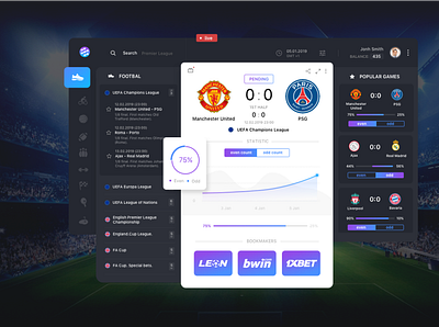 NanoBet Platform account app bet bets branding design flat football icon interface live statistic ui ux web