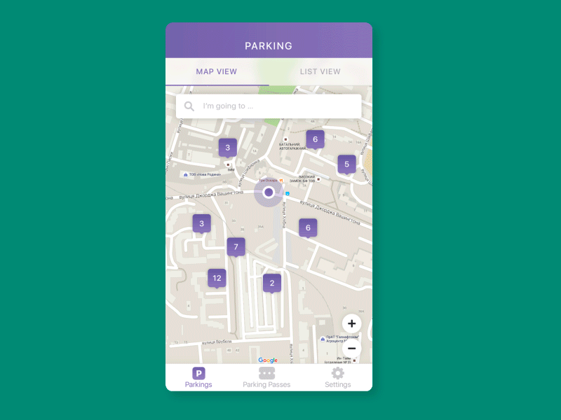 City Parking App animation app car mobile ui ux