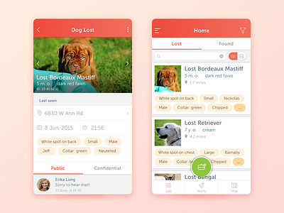 Harvey’s Army App app dog mobile pets ui ux