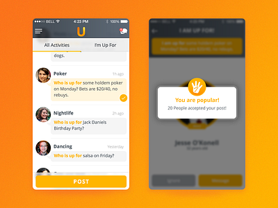 Up4 active people app ios social network ui ux