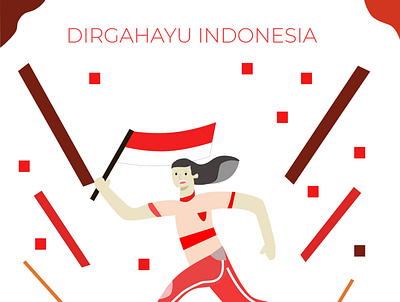Indonesian Independence Poster 2d 3d adobexd animation art design flat flatdesign illustration illustrator minimal poster vector