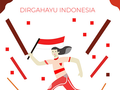 Indonesian Independence Poster 2d 3d adobexd animation art design flat flatdesign illustration illustrator minimal poster vector