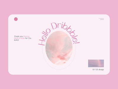 Hello Dribbble! figma minimal pink sky typography ui ux web