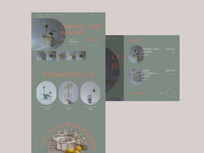 Ceramics store - website concept ceramics design e commerce figma green minimal orange pottery store ui ux vases webdesign