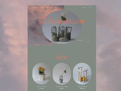 Ceramics store - website concept ceramics design e commerce figma green minimal orange pottery store ui uiux design ux web design webdesign