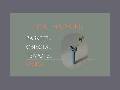 Ceramics catalog - website concept catalog ceramics design e commerce figma green store typography ui ux webdesign website
