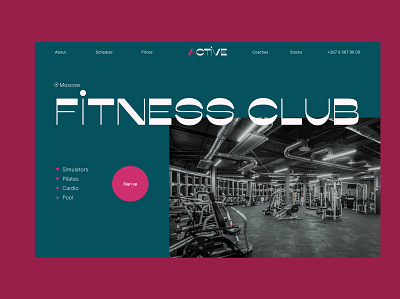 Fitness club website concept concept design figma fitness green landing pink series the squid game ui ux