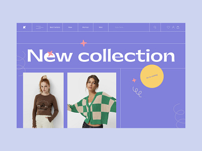E-commerce - website concept clothing store concept design figma ui ux violet web design yellow