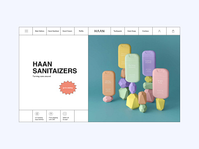 HAAN sanitizers - Website concept bright design e commerce figma light modules sanitizers store ui ux web design white