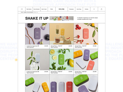 HAAN sanitizers - Catalog bright design e commerce figma modules sanitizers store ui ux web design white