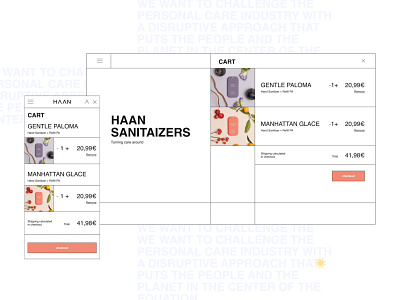 HAAN sanitizers - Website concept design e commerce figma store ui ux web design white