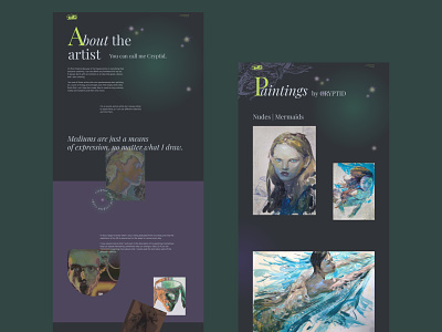 Website for artist ✨ artist figma green internal pages magic ui ux violet