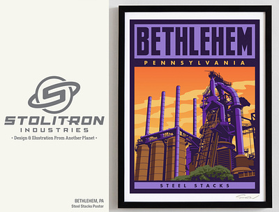 Local Landmark Poster-Bethlehem graphic design illustration poster