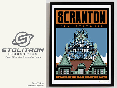 Local Landmark Poster-Scranton graphic design illustration poster