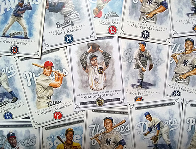 Self-Promo Baseball Cards baseball cards graphic design hall of fame illustration mlb self promo sports