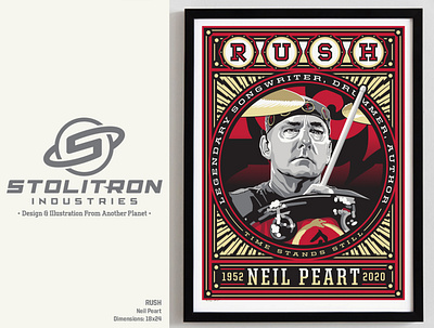 RUSH Poster-Neil Peart concert poster graphic design illustration music musician poster rock rush screenprint