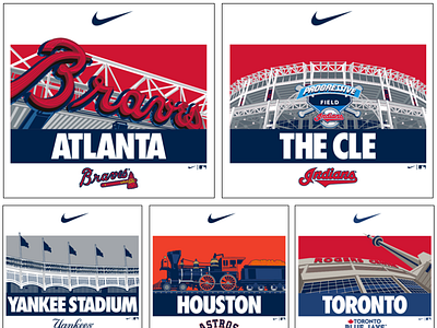 Nike MLB Local Icon Graphic baseball graphic design illustration mlb nike screenprint stadiums t shirt design