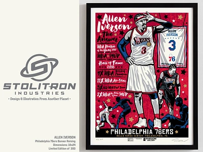 Allen Iverson Key Moments Poster allen iverson graphic design illustration limited edition nba philadelphia 76ers poster screenprint serigraph