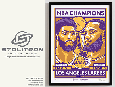  LeBron James Poster Los Angeles Lakers Championship