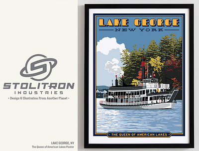 Lake George, NY-Poster adirondacks adk graphic design illustration lake george local new york poster travel upstate ny