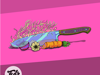 Chef's Fury adobe illustrator art chef design flat illustration kitchen knife vector