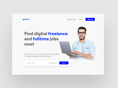 Job Portal Landing Page Hero Section Design UIUX Photoshop