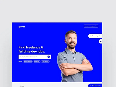 Glumos.com's frontend job portal landingpage ui uiux webdesign