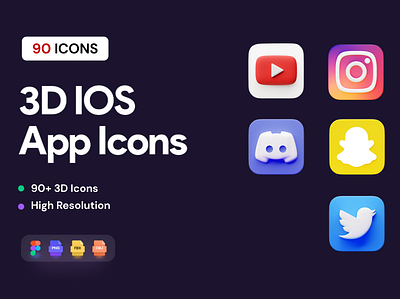Download 3D IOS App Icons 3d app free download icon logo