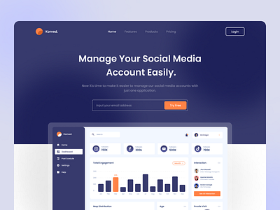 Komed - Landing Page Design