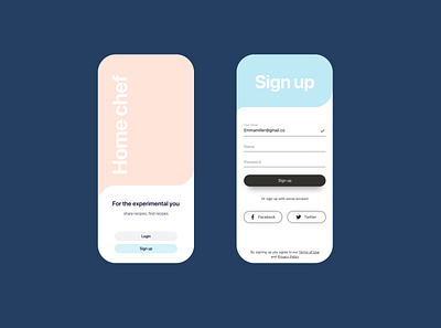 Daily UI challenge|| Day 1: sign-up page app daily ui mobile design sign up page