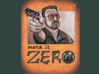 The Big Lebowski art big character cohen design gun illustration lebowski lettering mark postcard zero