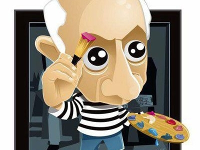 Pablo Picasso - vector caricature abstract caricature cartoon character color cubit design pablo painting palette picasso vector