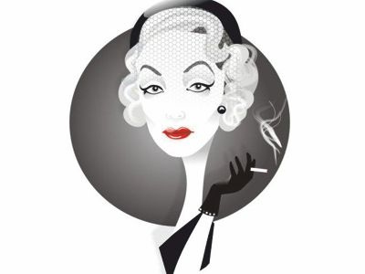 Marlene Dietrich vector caricature