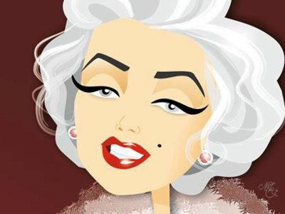 Marilyn Monroe vector caricature cartoon design diva glmaour illustration marilyn monroe portrait retro vector vintage