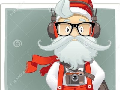 Santa Claus Hipster Style Cartoon card cartoon christmas claus eyeglasses greeting hipster illustration mustache santa vector xmas
