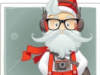 Santa Claus Hipster Style Cartoon