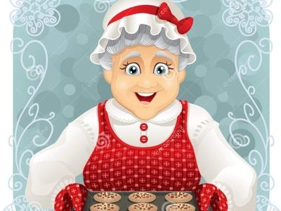 Granny Baked Some Cookies Stock Vector baker baking chef christmas coockie cook cooking emblem granny logo vctor xmas