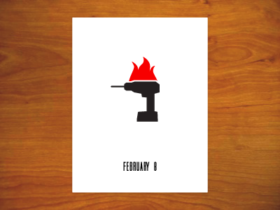 Firedrill date drill february fire glyph minimalism movie poster