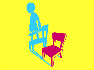 Sitting There Standing Logo blue game knight logo pink sword vector videogame yellow