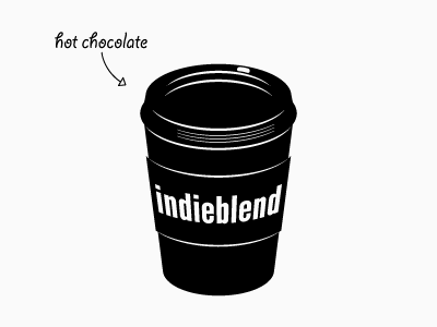 "indieblend" Logo blog coffee cup hot chocolate logo music