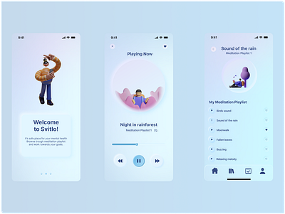 Mental Health App redesign 3d app neumorphism redesign ui