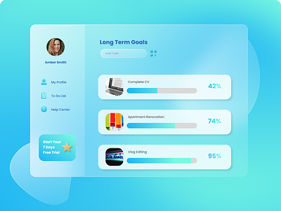 Life Tracker Dashboard dashboard design glassmorphism ui