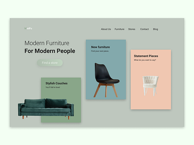 Modfu: Modern Furniture for Modern People ecommerce furniture uiux webdesign website design