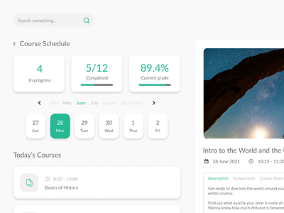 Course Schedule design figma ui website